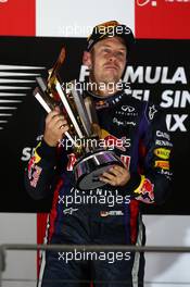 1st place Sebastian Vettel (GER) Red Bull Racing. 22.09.2013. Formula 1 World Championship, Rd 13, Singapore Grand Prix, Singapore, Singapore, Race Day.