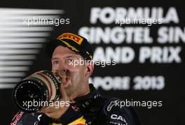 Sebastian Vettel (GER), Red Bull Racing  22.09.2013. Formula 1 World Championship, Rd 13, Singapore Grand Prix, Singapore, Singapore, Race Day.