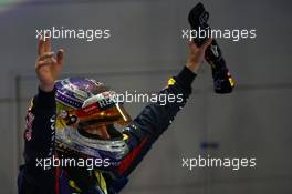1st place Sebastian Vettel (GER) Red Bull Racing. 22.09.2013. Formula 1 World Championship, Rd 13, Singapore Grand Prix, Singapore, Singapore, Race Day.