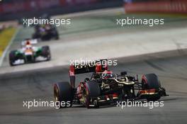 Kimi Raikkonen (FIN) Lotus F1 E21. 22.09.2013. Formula 1 World Championship, Rd 13, Singapore Grand Prix, Singapore, Singapore, Race Day.
