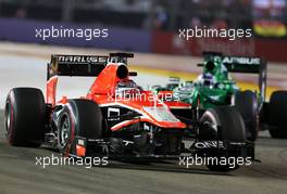 Jules Bianchi (FRA), Marussia Formula One Team   22.09.2013. Formula 1 World Championship, Rd 13, Singapore Grand Prix, Singapore, Singapore, Race Day.