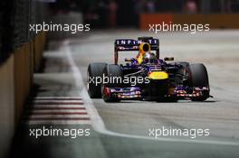 Sebastian Vettel (GER) Red Bull Racing RB9. 22.09.2013. Formula 1 World Championship, Rd 13, Singapore Grand Prix, Singapore, Singapore, Race Day.