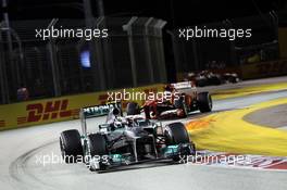 Lewis Hamilton (GBR) Mercedes AMG F1 W04. 22.09.2013. Formula 1 World Championship, Rd 13, Singapore Grand Prix, Singapore, Singapore, Race Day.