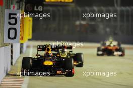 Mark Webber (AUS) Red Bull Racing RB9. 22.09.2013. Formula 1 World Championship, Rd 13, Singapore Grand Prix, Singapore, Singapore, Race Day.
