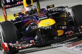 Sebastian Vettel (GER) Red Bull Racing RB9. 22.09.2013. Formula 1 World Championship, Rd 13, Singapore Grand Prix, Singapore, Singapore, Race Day.