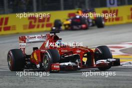 Fernando Alonso (ESP) Ferrari F138. 22.09.2013. Formula 1 World Championship, Rd 13, Singapore Grand Prix, Singapore, Singapore, Race Day.