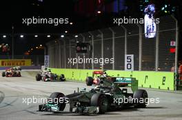 Lewis Hamilton (GBR) Mercedes AMG F1 W04. 22.09.2013. Formula 1 World Championship, Rd 13, Singapore Grand Prix, Singapore, Singapore, Race Day.