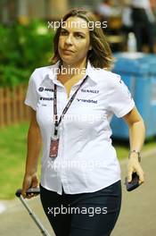 Claire Williams (GBR) Williams Deputy Team Principal. 21.09.2013. Formula 1 World Championship, Rd 13, Singapore Grand Prix, Singapore, Singapore, Qualifying Day.