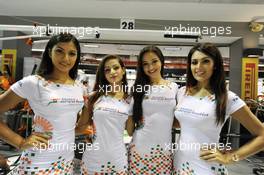 Sahara Force India F1 Team Speed Divas. 21.09.2013. Formula 1 World Championship, Rd 13, Singapore Grand Prix, Singapore, Singapore, Qualifying Day.