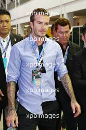 David Beckham (GBR) Former Football Player. 22.09.2013. Formula 1 World Championship, Rd 13, Singapore Grand Prix, Singapore, Singapore, Race Day.