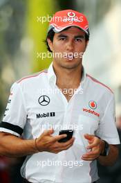 Sergio Perez (MEX) McLaren. 19.09.2013. Formula 1 World Championship, Rd 13, Singapore Grand Prix, Singapore, Singapore, Preparation Day.