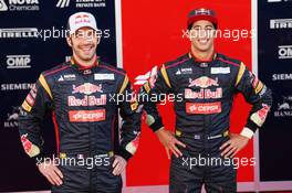 (L to R): Jean-Eric Vergne (FRA) Scuderia Toro Rosso and team mate Daniel Ricciardo (AUS) Scuderia Toro Rosso. 04.02.2013. Scuderia Toro Rosso STR8 Launch, Jerez, Spain.