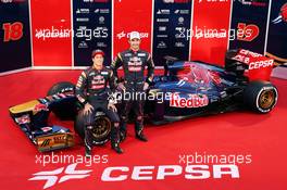 (L to R): Daniel Ricciardo (AUS) Scuderia Toro Rosso and team mate Jean-Eric Vergne (FRA) Scuderia Toro Rosso STR8 with the new Scuderia Toro Rosso STR8. 04.02.2013. Scuderia Toro Rosso STR8 Launch, Jerez, Spain.
