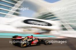 Kimi Raikkonen (FIN) Lotus F1 E21. 01.11.2013. Formula 1 World Championship, Rd 17, Abu Dhabi Grand Prix, Yas Marina Circuit, Abu Dhabi, Practice Day.