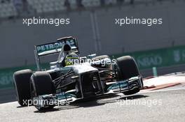 Nico Rosberg (GER) Mercedes AMG F1 W04. 01.11.2013. Formula 1 World Championship, Rd 17, Abu Dhabi Grand Prix, Yas Marina Circuit, Abu Dhabi, Practice Day.