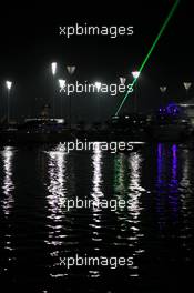 Laser show over the harbour. 01.11.2013. Formula 1 World Championship, Rd 17, Abu Dhabi Grand Prix, Yas Marina Circuit, Abu Dhabi, Practice Day.