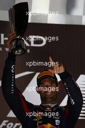 2nd place Mark Webber (AUS) Red Bull Racing. 03.11.2013. Formula 1 World Championship, Rd 17, Abu Dhabi Grand Prix, Yas Marina Circuit, Abu Dhabi, Race Day.