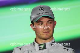 Nico Rosberg (GER) Mercedes AMG F1 in the FIA Press Conference. 03.11.2013. Formula 1 World Championship, Rd 17, Abu Dhabi Grand Prix, Yas Marina Circuit, Abu Dhabi, Race Day.