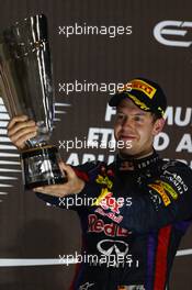 1st place Sebastian Vettel (GER) Red Bull Racing. 03.11.2013. Formula 1 World Championship, Rd 17, Abu Dhabi Grand Prix, Yas Marina Circuit, Abu Dhabi, Race Day.