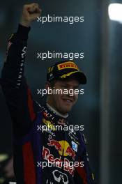 1st place Sebastian Vettel (GER) Red Bull Racing. 03.11.2013. Formula 1 World Championship, Rd 17, Abu Dhabi Grand Prix, Yas Marina Circuit, Abu Dhabi, Race Day.