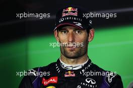 Mark Webber (AUS) Red Bull Racing in the FIA Press Conference. 03.11.2013. Formula 1 World Championship, Rd 17, Abu Dhabi Grand Prix, Yas Marina Circuit, Abu Dhabi, Race Day.