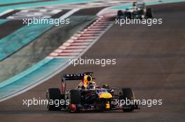 Sebastian Vettel (GER) Red Bull Racing RB9. 03.11.2013. Formula 1 World Championship, Rd 17, Abu Dhabi Grand Prix, Yas Marina Circuit, Abu Dhabi, Race Day.