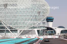 Nico Rosberg (GER) Mercedes AMG F1 W04 leads team mate Lewis Hamilton (GBR) Mercedes AMG F1 W04. 02.11.2013. Formula 1 World Championship, Rd 17, Abu Dhabi Grand Prix, Yas Marina Circuit, Abu Dhabi, Qualifying Day.
