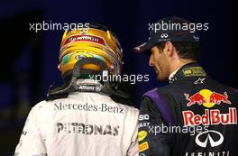 Mark Webber (AUS), Red Bull Racing and Lewis Hamilton (GBR), Mercedes Grand Prix  02.11.2013. Formula 1 World Championship, Rd 17, Abu Dhabi Grand Prix, Yas Marina Circuit, Abu Dhabi, Qualifying Day.