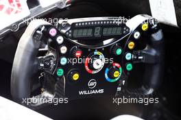 Williams FW35 steering wheel. 31.10.2013. Formula 1 World Championship, Rd 17, Abu Dhabi Grand Prix, Yas Marina Circuit, Abu Dhabi, Preparation Day.