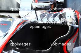 McLaren MP4-28 sidepod detail. 31.10.2013. Formula 1 World Championship, Rd 17, Abu Dhabi Grand Prix, Yas Marina Circuit, Abu Dhabi, Preparation Day.