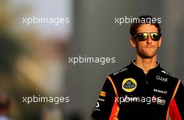 Romain Grosjean (FRA), Lotus F1 Team  31.10.2013. Formula 1 World Championship, Rd 17, Abu Dhabi Grand Prix, Yas Marina Circuit, Abu Dhabi, Preparation Day.