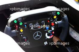 McLaren MP4-28 steering wheel. 31.10.2013. Formula 1 World Championship, Rd 17, Abu Dhabi Grand Prix, Yas Marina Circuit, Abu Dhabi, Preparation Day.