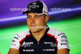 Valtteri Bottas (FIN) Williams in the FIA Press Conference. 31.10.2013. Formula 1 World Championship, Rd 17, Abu Dhabi Grand Prix, Yas Marina Circuit, Abu Dhabi, Preparation Day.