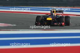 Sebastian Vettel (GER) Red Bull Racing RB9. 15.11.2013. Formula 1 World Championship, Rd 18, United States Grand Prix, Austin, Texas, USA, Practice Day.