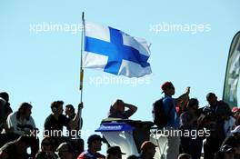 Finnish flag with the fans. 15.11.2013. Formula 1 World Championship, Rd 18, United States Grand Prix, Austin, Texas, USA, Practice Day.