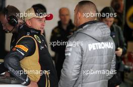 Heikki Kovalainen (FIN), Lotus F1 Team and Lewis Hamilton (GBR), Mercedes Grand Prix  15.11.2013. Formula 1 World Championship, Rd 18, United States Grand Prix, Austin, Texas, USA, Practice Day.