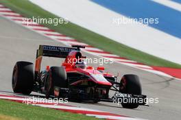 Jules Bianchi (FRA) Marussia F1 Team MR02. 15.11.2013. Formula 1 World Championship, Rd 18, United States Grand Prix, Austin, Texas, USA, Practice Day.