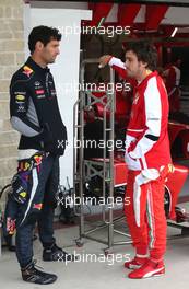 Mark Webber (AUS), Red Bull Racing and Fernando Alonso (ESP), Scuderia Ferrari  15.11.2013. Formula 1 World Championship, Rd 18, United States Grand Prix, Austin, Texas, USA, Practice Day.