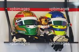 The helmets of Esteban Gutierrez (MEX) Sauber.  15.11.2013. Formula 1 World Championship, Rd 18, United States Grand Prix, Austin, Texas, USA, Practice Day.