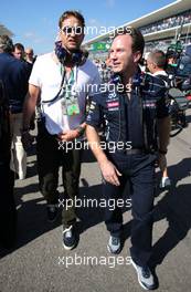 Gerard Butler (GBR), Actor and Christian Horner (GBR), Red Bull Racing, Sporting Director  17.11.2013. Formula 1 World Championship, Rd 18, United States Grand Prix, Austin, Texas, USA, Race Day.