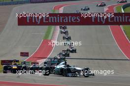 Lewis Hamilton (GBR) Mercedes AMG F1 W04. 17.11.2013. Formula 1 World Championship, Rd 18, United States Grand Prix, Austin, Texas, USA, Race Day.