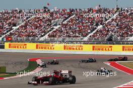 Fernando Alonso (ESP) Ferrari F138. 17.11.2013. Formula 1 World Championship, Rd 18, United States Grand Prix, Austin, Texas, USA, Race Day.