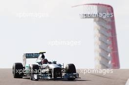 Lewis Hamilton (GBR) Mercedes AMG F1 W04. 17.11.2013. Formula 1 World Championship, Rd 18, United States Grand Prix, Austin, Texas, USA, Race Day.
