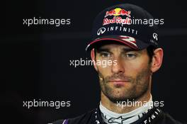 Mark Webber (AUS) Red Bull Racing in the FIA Press Conference. 16.11.2013. Formula 1 World Championship, Rd 18, United States Grand Prix, Austin, Texas, USA, Qualifying Day.