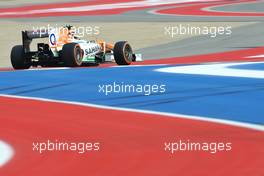 Adrian Sutil (GER) Sahara Force India VJM06. 16.11.2013. Formula 1 World Championship, Rd 18, United States Grand Prix, Austin, Texas, USA, Qualifying Day.