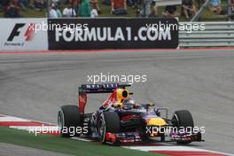Sebastian Vettel (GER) Red Bull Racing RB9. 16.11.2013. Formula 1 World Championship, Rd 18, United States Grand Prix, Austin, Texas, USA, Qualifying Day.