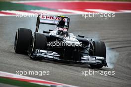 Valtteri Bottas (FIN) Williams FW35 locks up under braking. 16.11.2013. Formula 1 World Championship, Rd 18, United States Grand Prix, Austin, Texas, USA, Qualifying Day.
