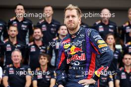 Sebastian Vettel (GER) Red Bull Racing at a team photograph. 17.11.2013. Formula 1 World Championship, Rd 18, United States Grand Prix, Austin, Texas, USA, Race Day.