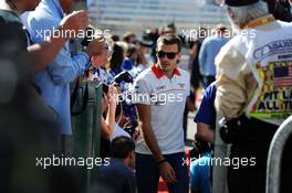 Jules Bianchi (FRA) Marussia F1 Team on the drivers parade. 17.11.2013. Formula 1 World Championship, Rd 18, United States Grand Prix, Austin, Texas, USA, Race Day.