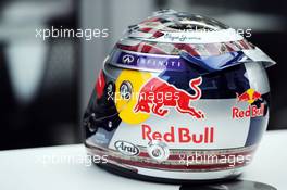 The helmet of Sebastian Vettel (GER) Red Bull Racing. 14.11.2013. Formula 1 World Championship, Rd 18, United States Grand Prix, Austin, Texas, USA, Preparation Day.